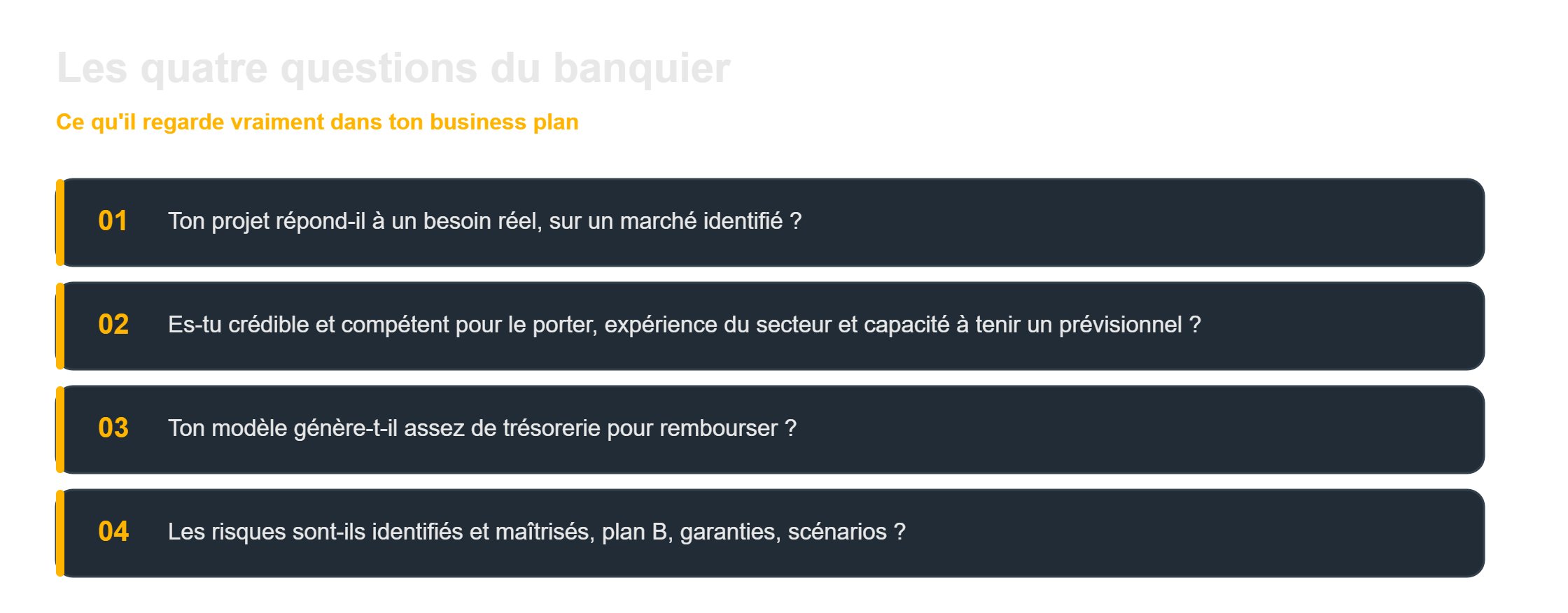 Business plan pour la banque : les quatre questions que le banquier se pose