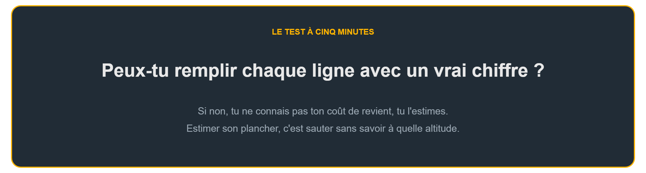 Calculer son coût de revient : le test à cinq minutes pour savoir si tu le connais vraiment