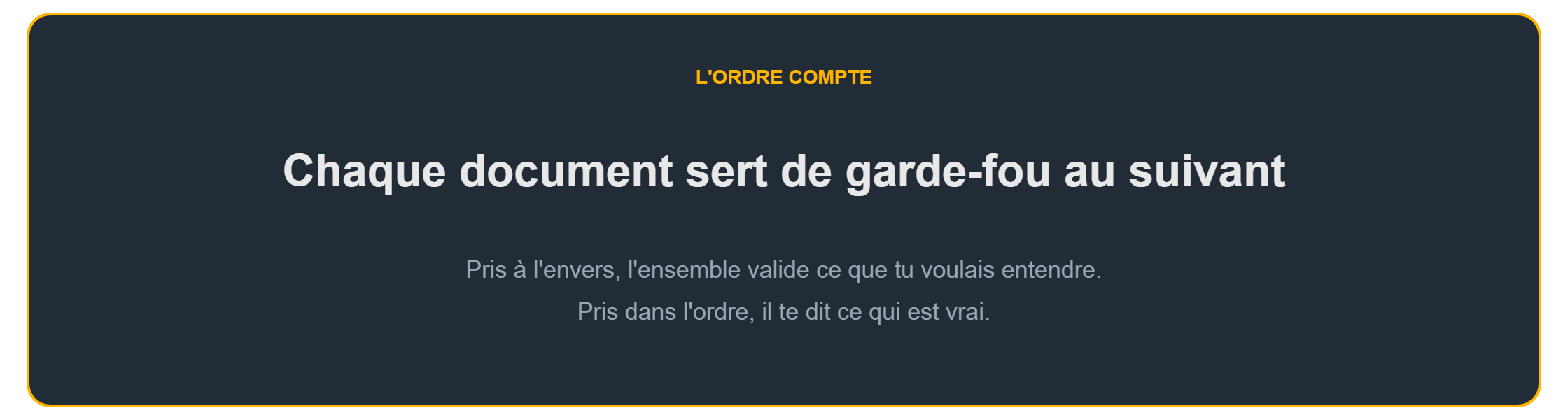 Avant de se lancer : pourquoi l'ordre de construction des documents compte
