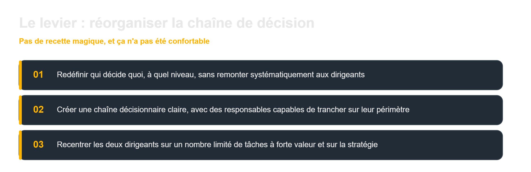 Entreprise dépendante du dirigeant : réorganiser la chaîne de décision