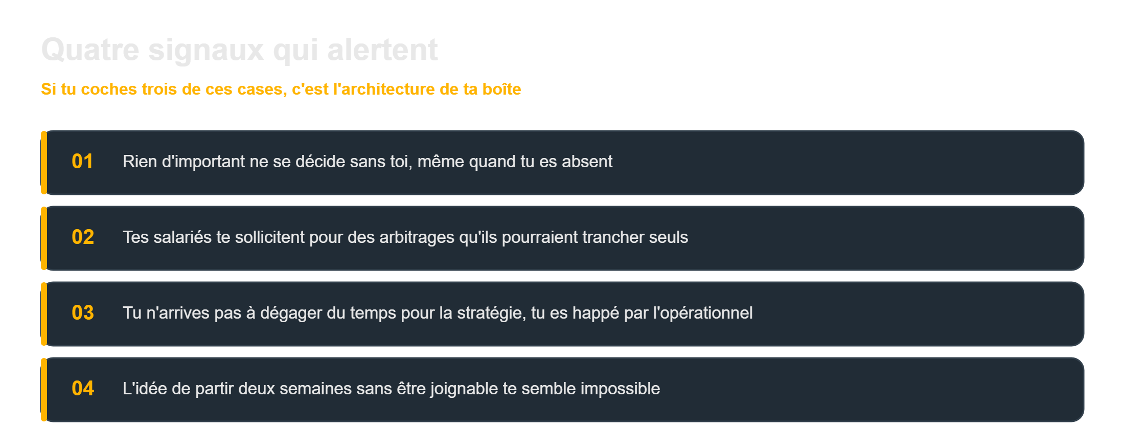 Entreprise dépendante du dirigeant : les quatre signaux qui alertent