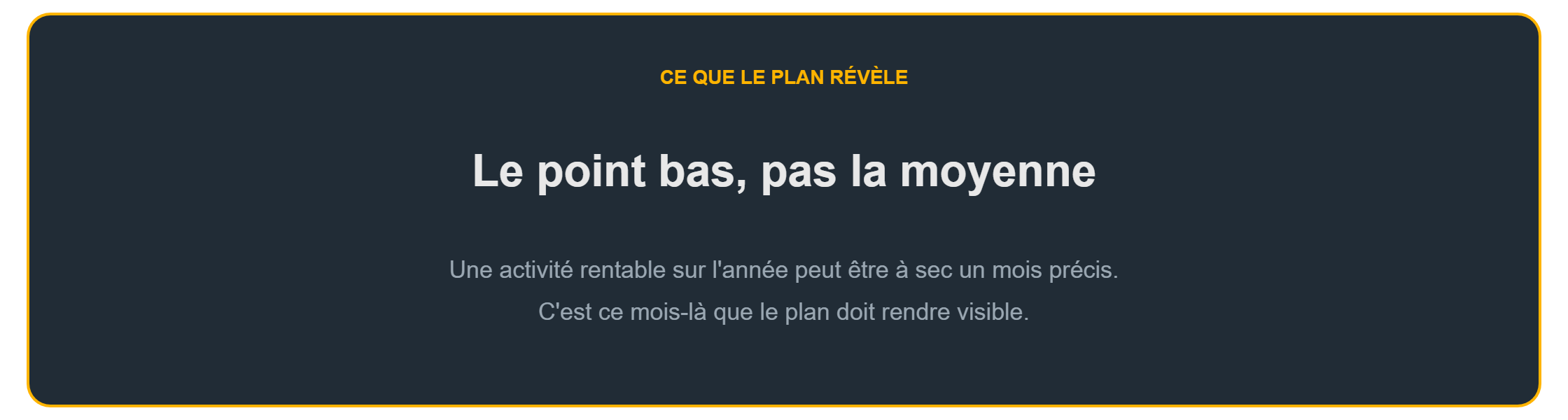 Plan de trésorerie prévisionnel : le point bas compte plus que la moyenne annuelle