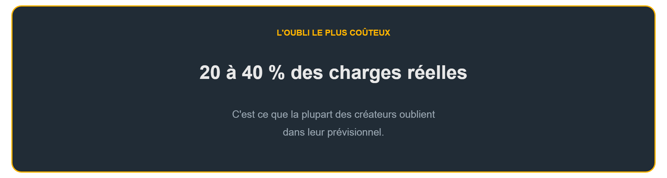 Prévisionnel financier créateur d'entreprise : 20 à 40 % des charges réelles oubliées
