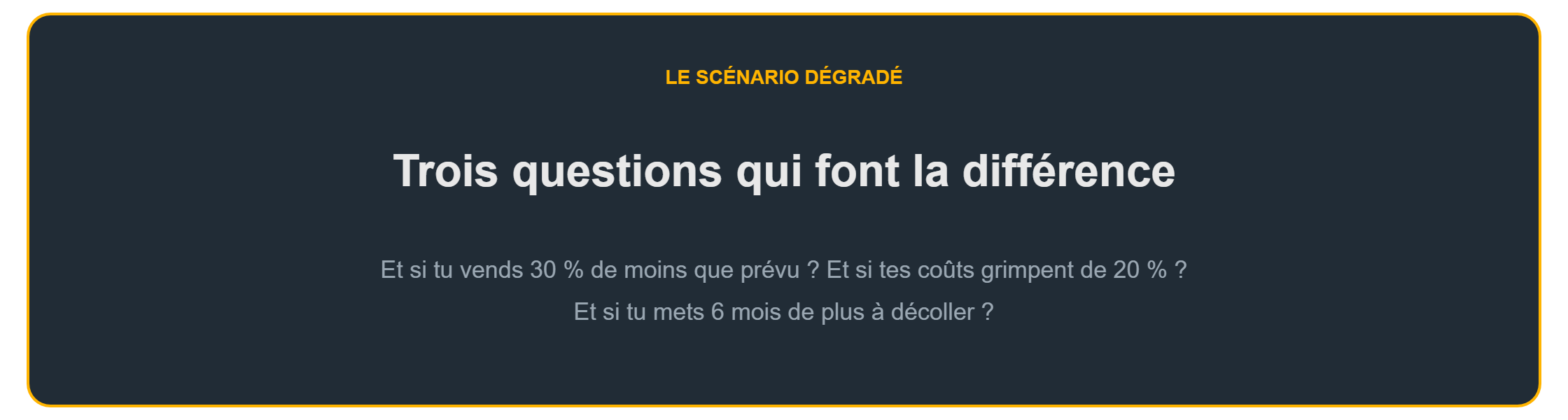 Projet viable : les trois questions du scénario dégradé